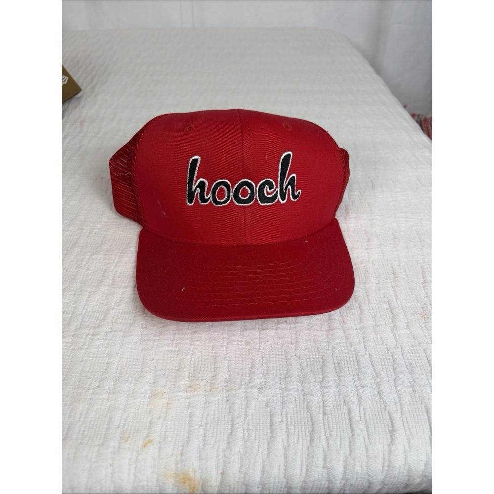 "Hooch" Decky Cap  Red Mesh Back Adjustable Snap Back One Size Fit Most